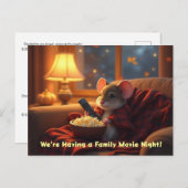 Carte postale d'invitation soirée cinéma pour enfa (Devant / Derrière)