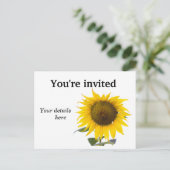 Carte postale d'invitation Tournesol (Debout devant)