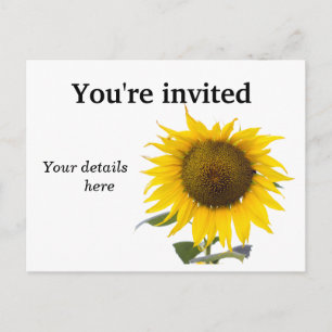 Carte postale d'invitation tournesol
