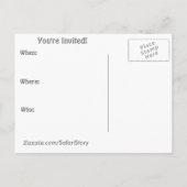 Carte postale d'invitation Zèbre (Dos)