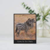 Carte postale d'invitation Zèbre (Debout devant)