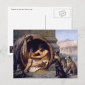 Carte Postale Diogène entouré de chiens - par Jean Leon Gerome (Devant / Derrière)