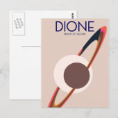 Carte Postale Dione - Lune de Saturne Art spatial (Devant / Derrière)