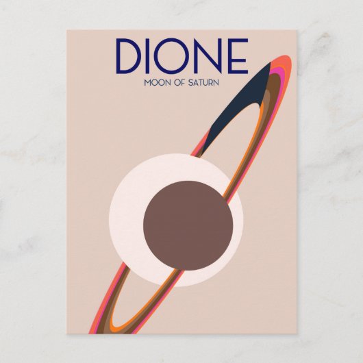 Carte Postale Dione - Lune de Saturne Art spatial (Devant)