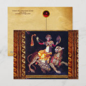 Carte Postale DIONYSOS AVEC LA SPEAR ÉQUITATION LEOPARD Grecque (Devant / Derrière)