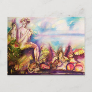 Carte Postale DIONYSUS, jouant de la flûte avec des coquillages