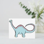 Carte Postale Diplodocus bleu (Debout devant)