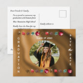 Carte Postale Diplôme 2025 Photo Boule Disco Rouge Enregistrez l (Devant / Derrière)