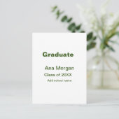 Carte Postale Diplômé ajouter nom école nom promotion 20XX simpl (Debout devant)