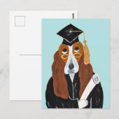 Carte Postale Diplômé Basset Hound (Devant / Derrière)
