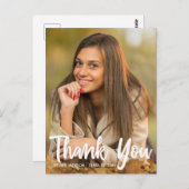 Carte Postale Diplômé chic Merci photo (Devant / Derrière)