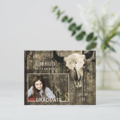 Carte Postale Diplôme de crâne de taureau de style country rusti (Debout devant)