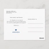 Carte Postale Diplômé de la photo de graduation moderne merci po (Dos)