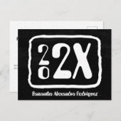 Carte Postale Diplômé de la promotion funky noir et blanc (Devant / Derrière)