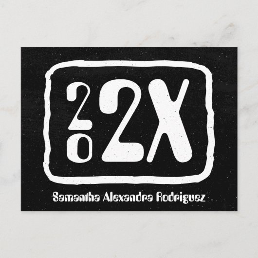 Carte Postale Diplômé de la promotion funky noir et blanc (Devant)