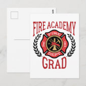 Carte Postale Diplôme de l'École de pompiers (Devant / Derrière)