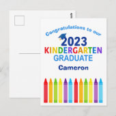 Carte Postale Diplômé de maternelle 2023 personnalisé Cadeau de (Devant / Derrière)