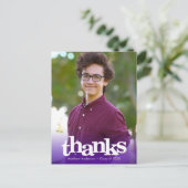 Carte Postale Diplôme de photo violet typographie audacieuse mer (Debout devant)