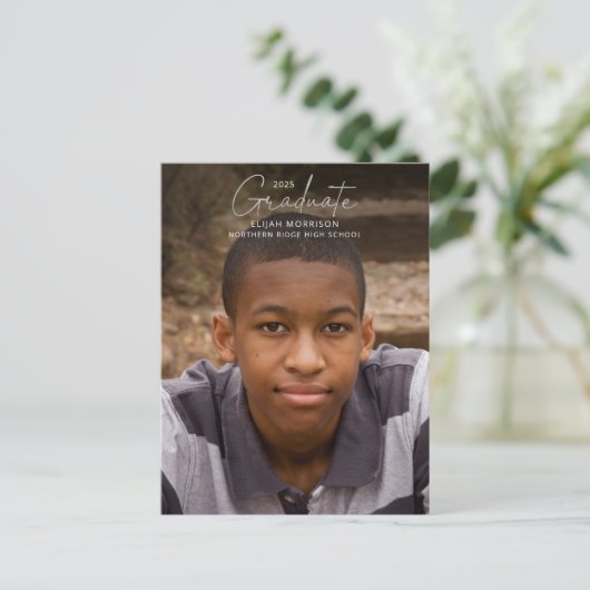 Carte Postale Diplômé de Script Argent Décontracté 1 photo (Debout devant)