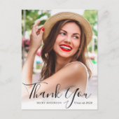 Carte Postale Diplôme de script photo personnalisé merci (Devant)