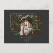 Carte Postale Diplôme en écriture de script en ligne Faire-part  (Devant)