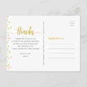 Carte Postale Diplôme en or noir parties scintillant script merc (Dos)