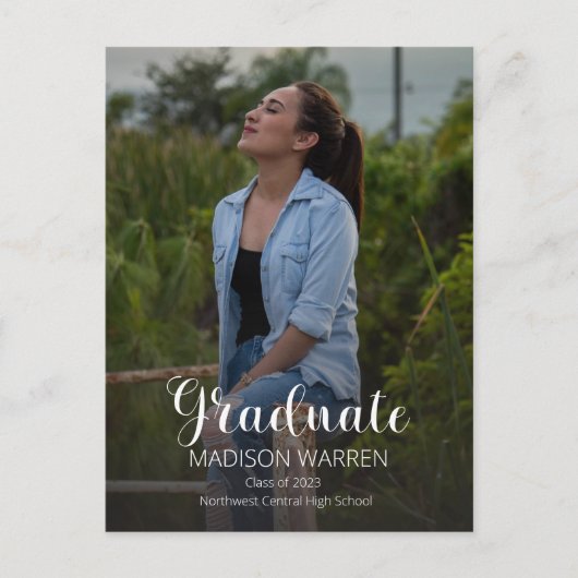 Carte Postale Diplômé en Script Classy Deux Diplômes Photo (Devant)