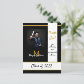 Carte Postale Diplôme Merci noir traditionnel (Debout devant)