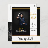 Carte Postale Diplôme Merci noir traditionnel (Devant / Derrière)