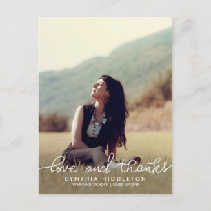 Carte Postale Diplôme Moderne Amour Et Merci Typographie Photo