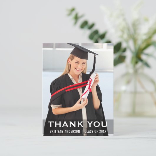 Carte Postale Diplôme Moderne Diplômé Merci photo (Debout devant)