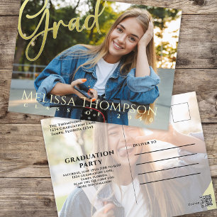 Carte Postale Diplôme Or Calligraphie Simple Deux Photo