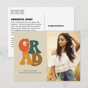 Carte Postale Diplôme photo de la typographie inspirée les année