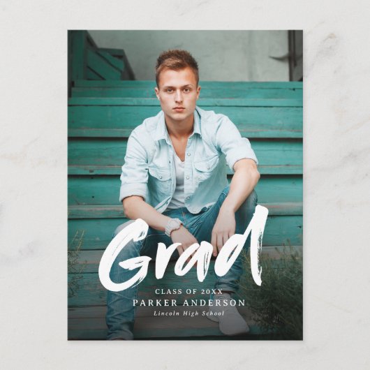 Carte Postale Diplôme photo de script de pinceau moderne (Devant)