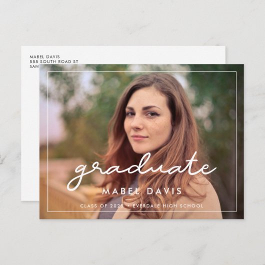 Carte Postale Diplôme photo simple (Devant / Derrière)