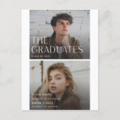 Carte Postale Diplômés Modernes Double Remise de Diplômes Remerc (Devant)