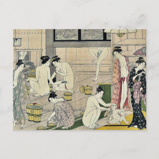 Carte Postale Diptyque de femmes de salle de bain par Torii, Kiy