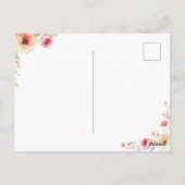Carte Postale Dire bonjour | Thème chat et fleurs (Dos)