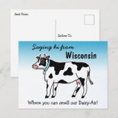 Carte Postale Dire son Wisconsin où vous pouvez sentir notre Lai (Devant / Derrière)