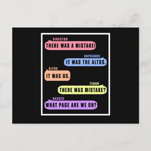 Carte Postale Directeur du choeur Tenor Soprano Altos Basses Cho (Devant)