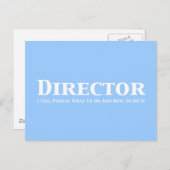 Carte Postale Directeur Je dis aux gens ce qu'il faut faire et c (Devant / Derrière)