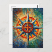 Carte Postale Direction au Chaos (Rose Compass) (Devant / Derrière)