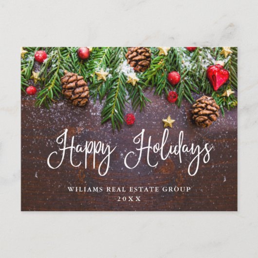 Carte Postale Direction des cônes de pin Noël Accueil d'entrepri (Devant)