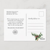 Carte Postale Direction des cônes de pin Noël Accueil d'entrepri (Dos)