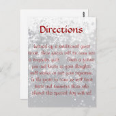 Carte Postale Directions quilt questbook (Devant / Derrière)