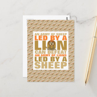 Carte Postale Dirigé Par Un Lion