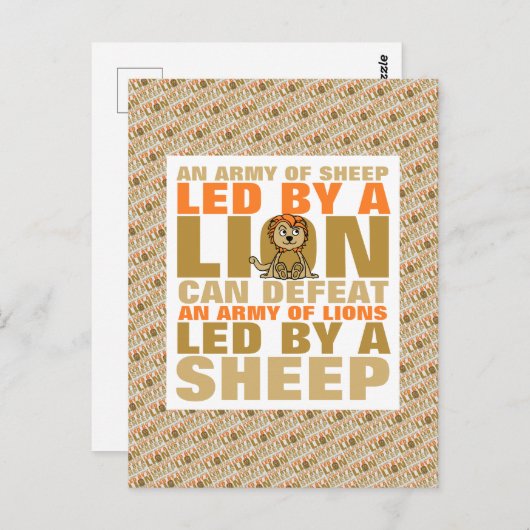 Carte Postale Dirigé Par Un Lion (Devant / Derrière)