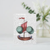 Carte Postale Dirigeable chaud de ballon à air avec la voile (Debout devant)