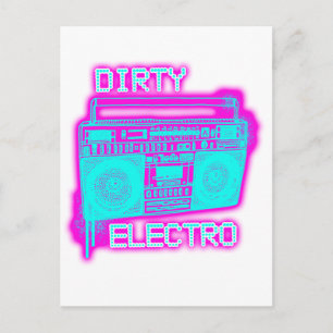 Carte Postale DIRTY ELECTRO club de danse DJ filles et gars neon