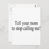 Carte Postale Dis À Ta Mère D'Arrêter De M'Appeler (Devant / Derrière)